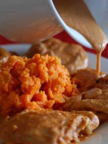 1 Delicious Burkina Faso Chicken Thighs With Mashed Sweet Potato