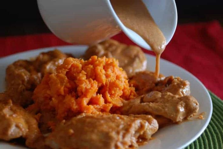 1 Delicious Burkina Faso Chicken Thighs With Mashed Sweet Potato