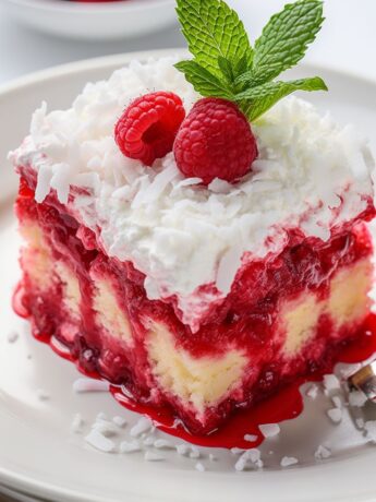 1 Delicious Mother's Day Raspberry Zinger Poke Cake Dessert Recipe
