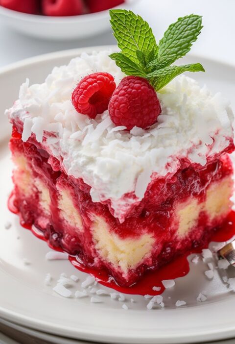 1 Delicious Mother's Day Raspberry Zinger Poke Cake Dessert Recipe